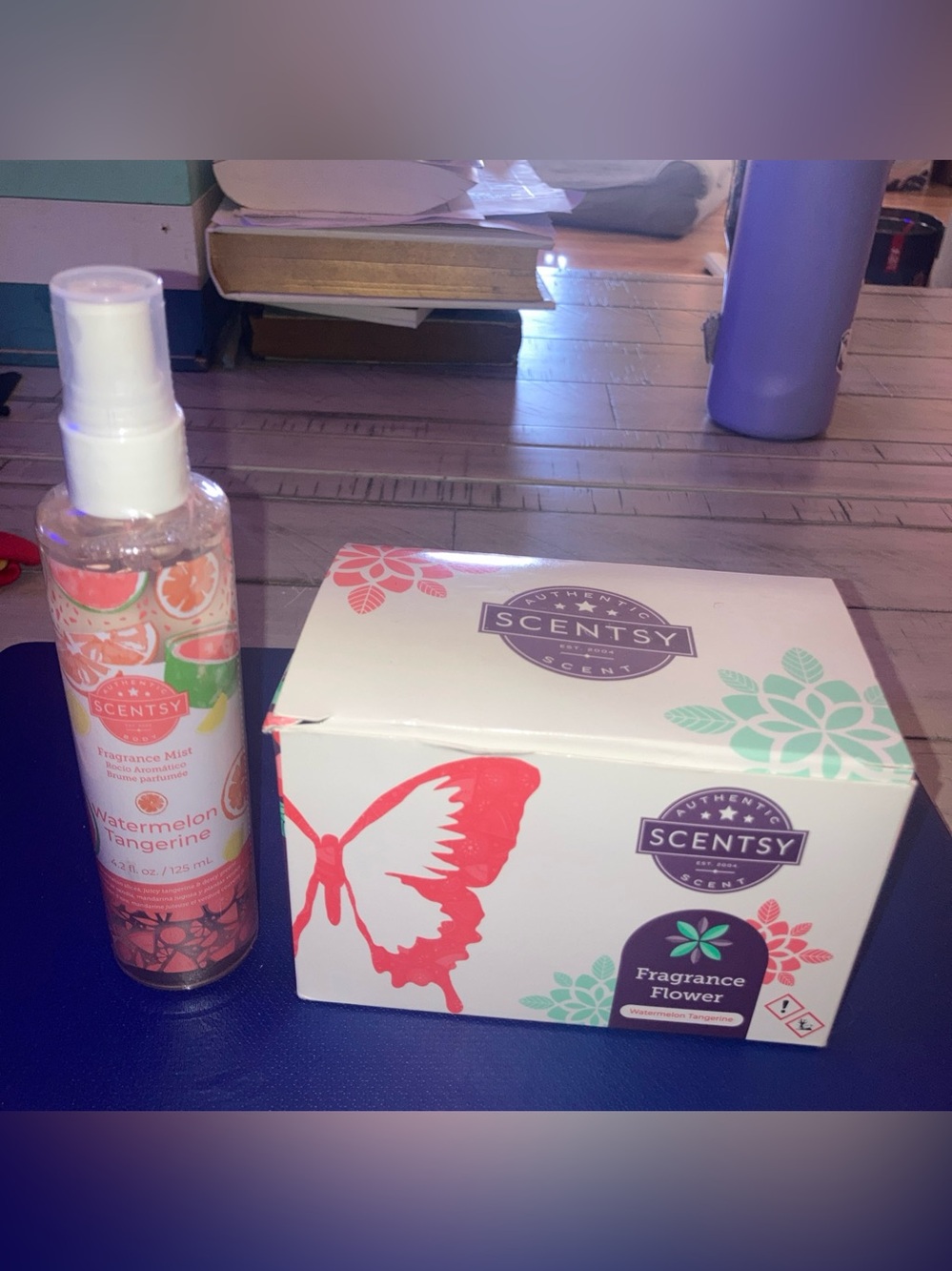 Scentsy Watermelon Tangerine Fragrance Mist and Fragrance Flower NIP